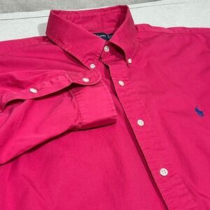 Vintage Ralph Lauren Blake Twill Cotton XL Red Long Sleeve Button Down